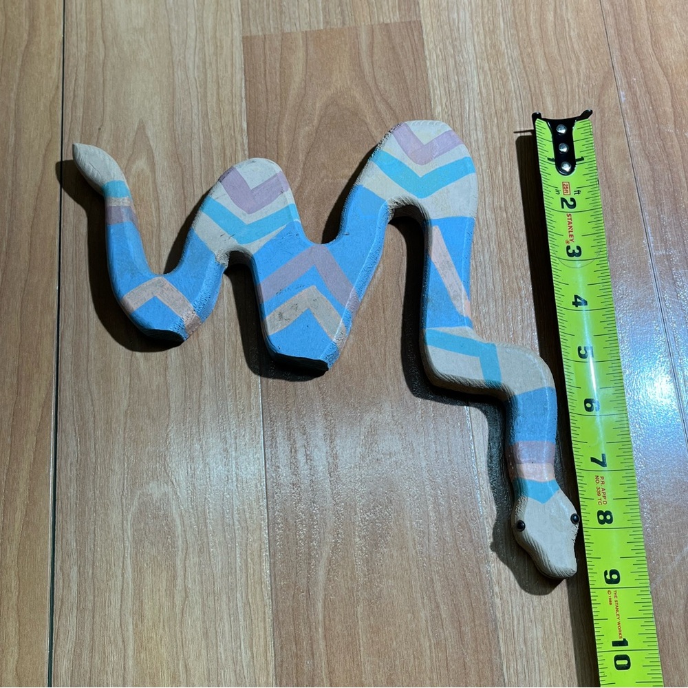 Wooden Folk Art Snake, Southwest Decoration, vintage 90’s - Picture 2 of 15